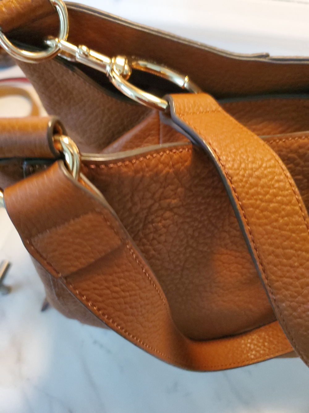 New Vince Camuto Women's Pebbled Leather Hobo Bag - Brown - Picture 2 of 15